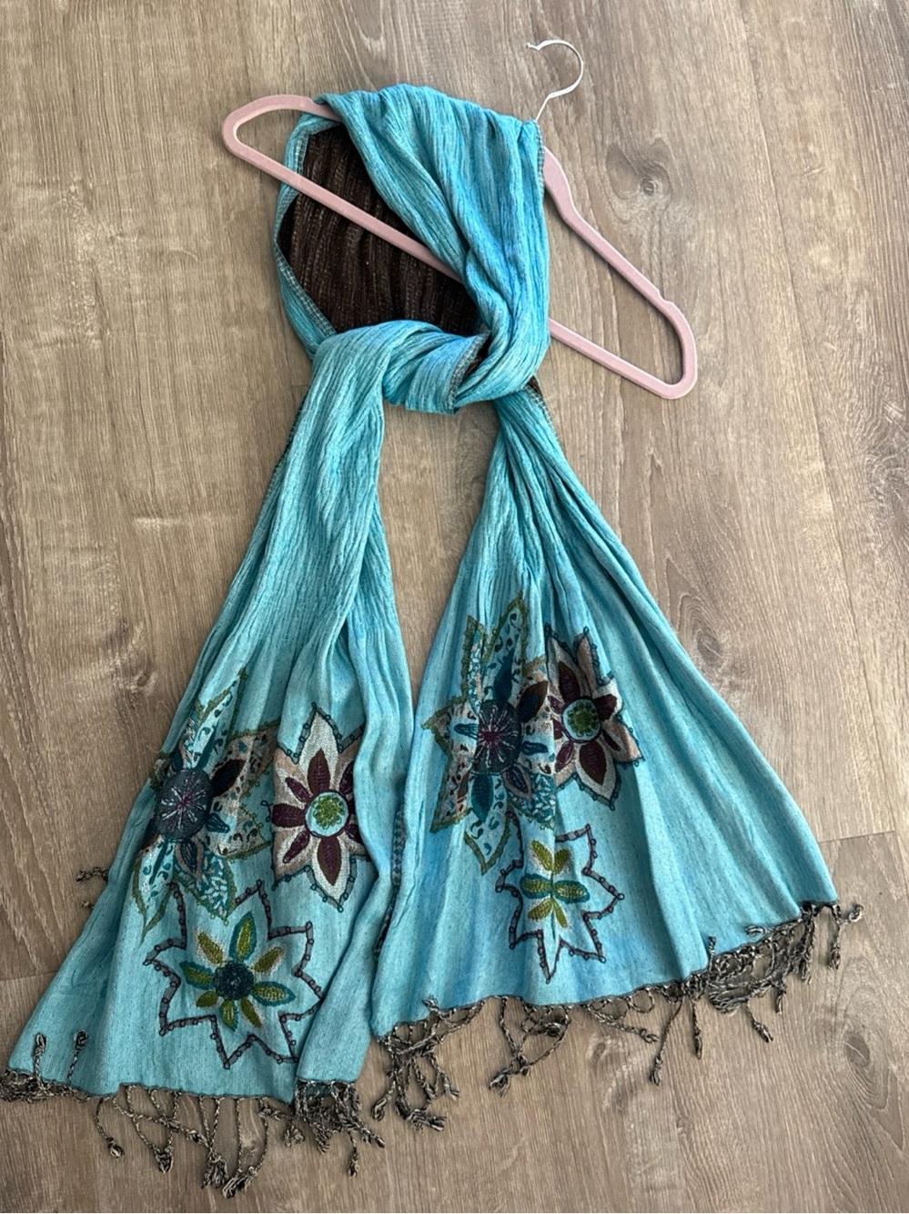 NWT Rising Tide 100% Rayon Indian Knit Reversible Scarf Colorful Boho Festival